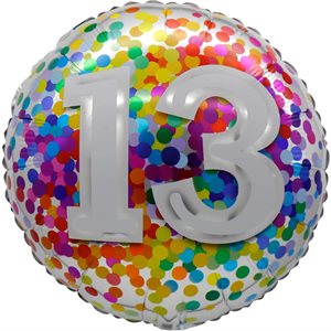 "18"" 13 Rainbow Confetti Balloon Airise"