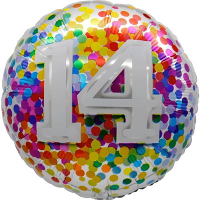 "18"" 14 Rainbow Confetti Balloon Airise"