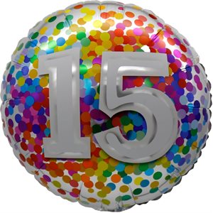 "18"" 15 Rainbow Confetti Balloon Airise"