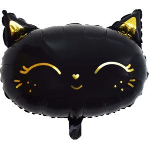 Ballon noir en forme de chat Kitty de 18 pouces