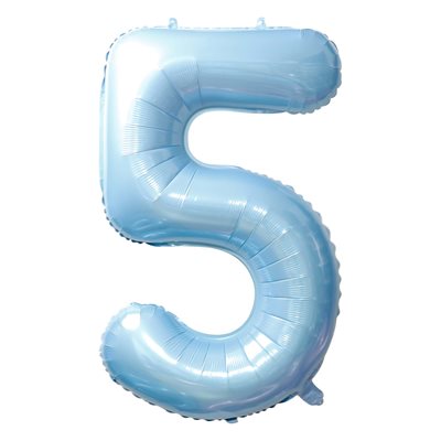 Ballon numéro 5 bleu bébé de 34 po