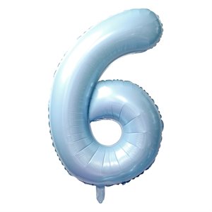 "34"" Baby Blue Number 6 Balloon"