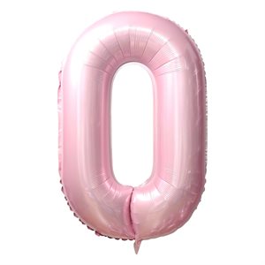 "34"" Baby Pink Number 0 Balloon"