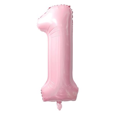 "34"" Baby Pink Number 1 Balloon"