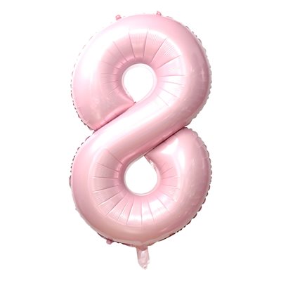 Ballon numéro 8 rose bébé de 34 po