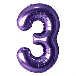 "34"" Purple Number 3 Balloon"