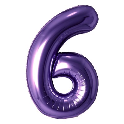 "34"" Purple Number 6 Balloon"