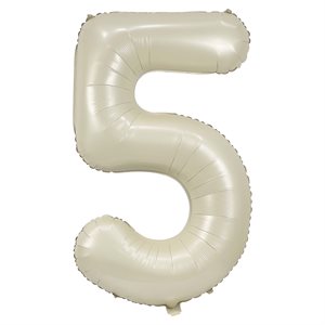 "34"" Cream Number 5 Balloon"