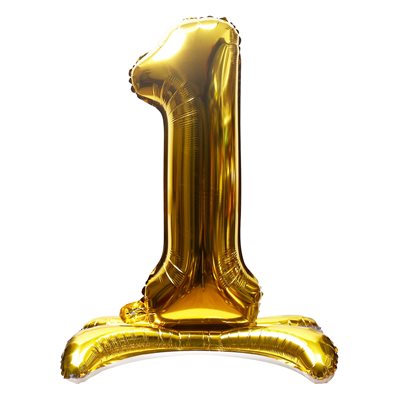 "32"" Stand Up Gold Number 1 Balloon"