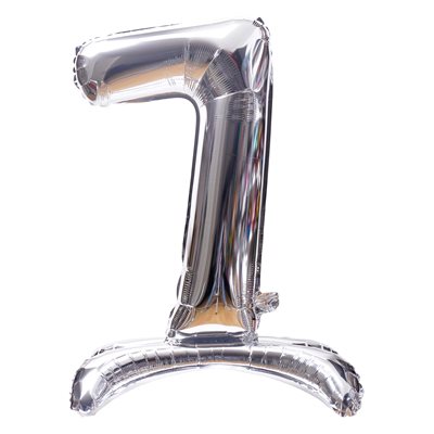 "32"" Stand Up Silver Number 7 Balloon"