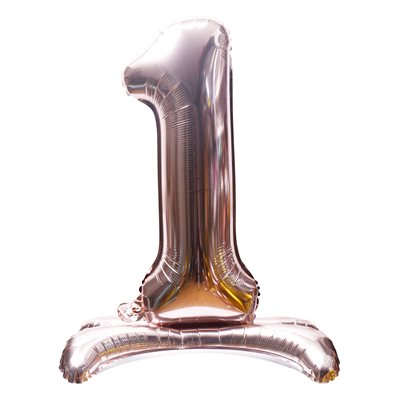 "32"" Stand Up Rose Gold Number 1 Balloon"