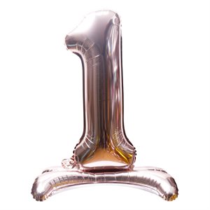 "32"" Stand Up Rose Gold Number 1 Balloon"