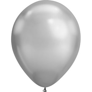 "Chromed Silver / Argent Chromé (50CT) Party Zone 12"" Latex